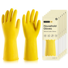 ThxToms 6 Pairs X-Large Cleaning Gloves, Reusable Natural Rubber Dish Gloves, Durable Waterproof Design for Kitchen, Bathroom & Dishwashing,