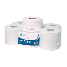 Andarta - 76mm Core 2Ply Mini Jumbo White Toilet Rolls - Pack of 12 High Capacity Toilet Roll - 150m Per Roll - Made from Recycled Materials -