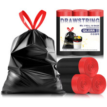 QILERR 50L Black Bin Bags with Tie Handles heavy duty Kitchen Wheelie Bin Liners 30 Count Extra Thick Leakproof Rubbish Bags Reinforced Waste Sacks