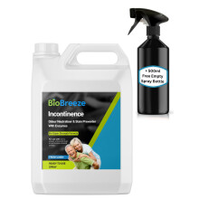 BioBreeze Incontinence Odour & Stain Preventer Spray With Bio Enzymes Human Urine/Soiling Cleaner For Elderly Care Enzymatic Formula Super Strength
