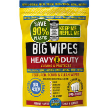 Big Wipes Heavy Duty Pro+ Hand Wipes x100 - Refill Pouch | Removes Paint, Oil, PU Foam & Adhesives. Aloe Vera & Vitamin E Enriched, Dual-Sided Trade