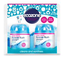 EcoZone Forever Flush 2000 Blue Toilet Blocks, Eco Friendly Alternative to Loo Rim Hangers, Cistern Capsules Clean & Descale WCs, Natural Vegan & Non