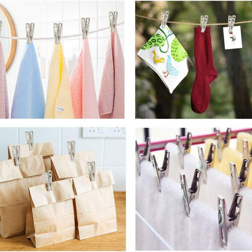 60pcs Stainless Steel Clothes Pins with Storage Box 2