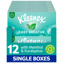 Kleenex? Easy Breathe Facial Tissues - Natural Menthol and Eucalyptus - 12 Boxes per case