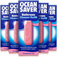 OceanSaver Eco Multi-Surface Bathroom Cleaner - 6x 10ml Refills | Powerful Just Add Water Toilet, Sink & Shower Watermark & Cleaning Spray | Plant