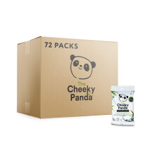 The Cheeky Panda ? Bamboo Handy Wipes | Bulk Box of 72 Packs (12 Wipes per Pack, 864 Total) | Plastic-Free Wipes, Pocket sized, On the go,