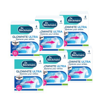 Dr. Beckmann Glowhite Ultra|Maintains brighter white laundry |Treats Greying | 4 x 40 g x 6