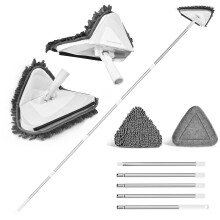 JEHONN Wall Mop with Long Handle 202 cm, Upgraded 180? Collapsible Baseboard Cleaner Tool with Squeegee, Ceiling Duster with 1 Microfiber and 1
