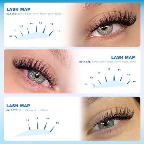 Κιτ Wispy Lash Clusters, Φυσικές Extensions Βλεφαρίδων σε Σγουρό Σκούρο Σκούρο, 180 Τεμάχια, 10-16 1