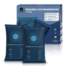FERRIS | 2 X 350g Car Dehumidifier Bags | Reusable & Safe Interior Dehumidifiers for Home & Moisture Absorber Sachets | Microwave Reactivated,