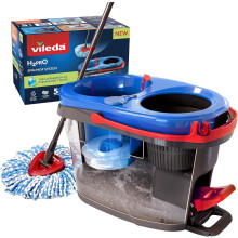 Vileda H2PrO Spin Mop System - Separates clean and dirty water - Effortless wringing - Microfibre cleaning - Easy assembly - Ergonomic design -