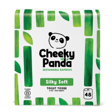 The Cheeky Panda Bamboo Toilet Rolls Bulk Buy ? 48 Rolls of 3 Ply Toilet Paper | Plastic Free Packaging and Sustainable Tissue Paper | Compostable Loo