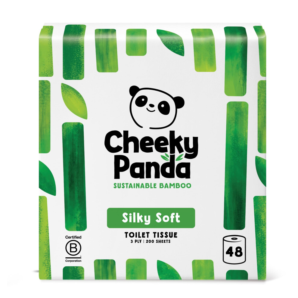 The Cheeky Panda Bamboo Toilet Rolls Bulk Buy ? 48 Rolls Of 3 Ply Toilet Paper | Plastic Free Packaging And Sustainable Tissue Paper | Compostable Loo