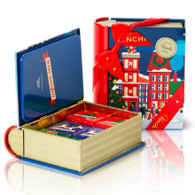 Venchi, Blue Christmas Mini Book with Assorted Granblend Chocolates, Milk and 75% Extra Dark, Limited Edition, 126 g, Gluten-Free, No Colourings or