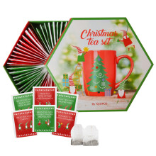 Acorus Christmas Tea Set, Natural Fruit and Herbal Tea Gift Set Christmas, 60 Tea Bags Individually Wrapped, Large Herbal Fruit Tea Selection Box, 6