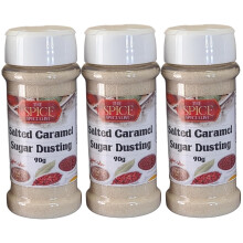 Salted Caramel Hot Drinks Dusting Topper Flavouring 3 Pack (3 x 90g) For Coffee, Hot Chocolate & Latte Topper, Popcorn Seasoning, Cupcake & Baking