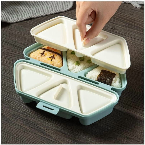 Πρέσα ρυζιού Onigiri με αντικολλητική τριγωνική βάση 6 σε 1 1