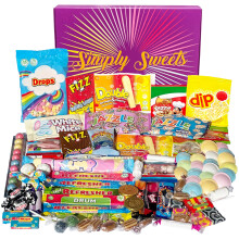 Simply Sweets mega retro sweets hamper gift box. A perfect present for Birthdays, Get Well Soon, Christmas. Packed in a fun stylish unique box.