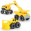 Baufahrzeug-Spielset: Muldenkipper, Bulldozer, Bagger 4