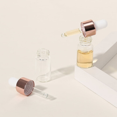 2 τεμάχια 3ml διαφανή/παγωμένα/κόκκινα κενά γυάλινα μπουκάλια με σταγονόμετρο, 2