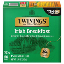 Twinings of London Irish Breakfast Black Tea Bags, 50 Count