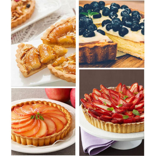 Forma redonda antiaderente YIEMEEN de 4/6/8 polegadas para tortas, pizzas e bolos, com fundo removível. 2