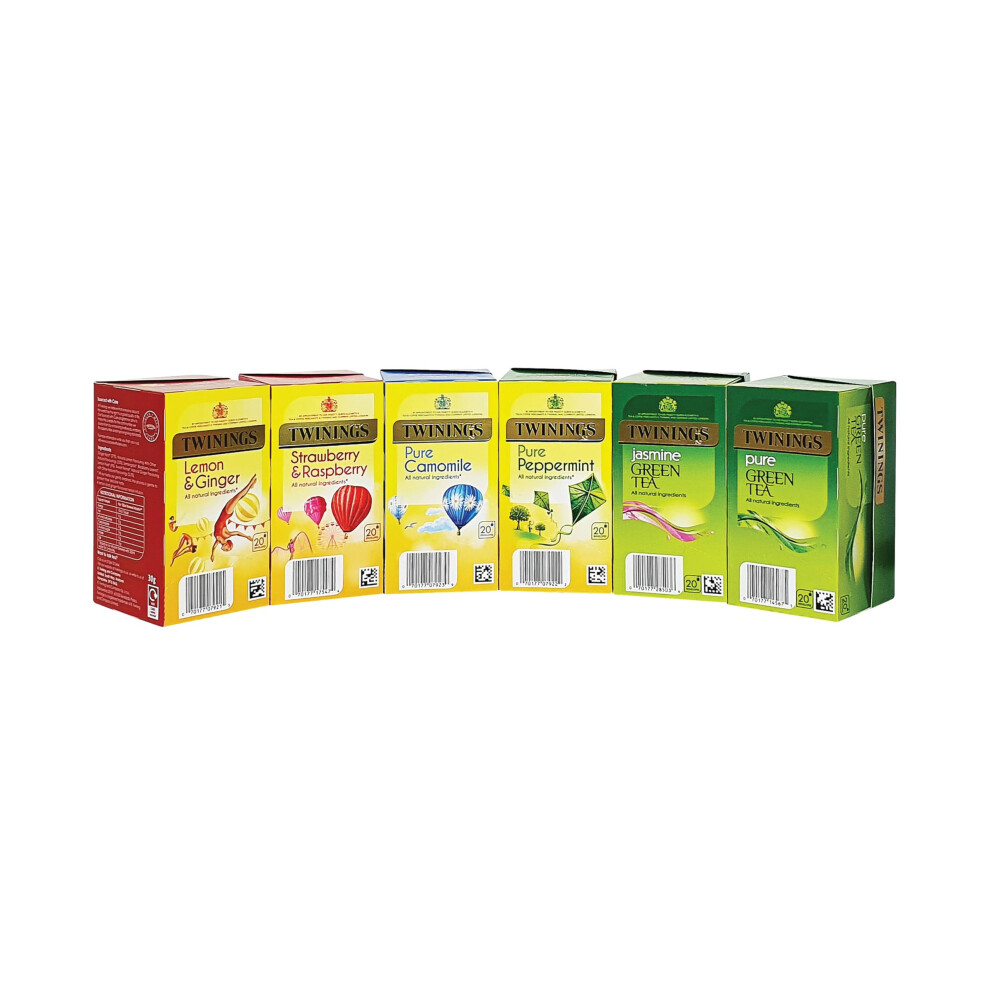 Twinings Infusions & Tea Variety Pack Enveloped Tea Bags (6X20) Green