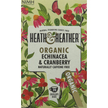 Heath & Heather - Organic Echinacea & Cranberry Tea ? Immune-Supportive Herbal Blend ? Naturally Caffeine-Free ? Vegan ? Multipack 6 x 20 Boxes (120