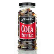 Original Cola Bottles Retro Sweets Gift Jar by Berrymans Sweet Shop - Classic Sweets, Traditional Taste.