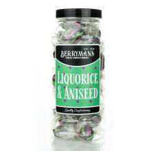 Original Liquorice & Aniseed Retro Boiled Sweets Gift Jar By Berrymans Sweet Shop - Classic Sweets, Traditional Taste.