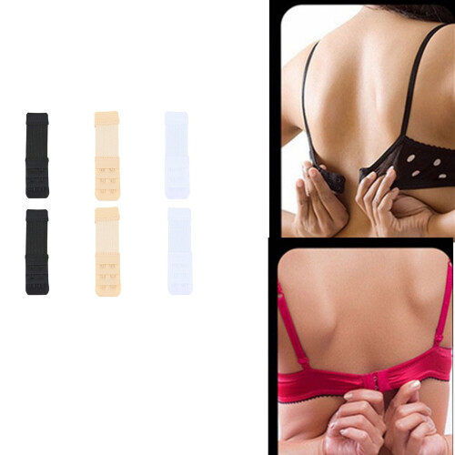 6Pcs Adjustable Bra Extender Clip Soft Elastic 3 Rows 2 Hooks Bra Extension Straps for More Support and Comfortable 1