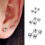 Screw Ball Back Piercing Stud Stainless Steel Ear Stud 8
