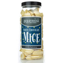 Original White Chocolate Mice Retro Sweets Gift Jar By Berrymans Sweet Shop - Classic Sweets, Traditional Taste.