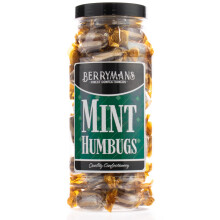 Original Mint Humbugs Retro Sweets Gift Jar by Berrymans Sweet Shop - Classic Sweets, Traditional Taste.