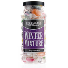 Original Winter Mixture Retro Boiled Sweets Gift Jar By Berrymans Sweet Shop - Classic Sweets, Traditional Taste.