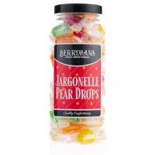 Original Jargonelle Pear Drops Retro Boiled Sweets Gift Jar By Berrymans Sweet Shop - Classic Sweets, Traditional Taste.
