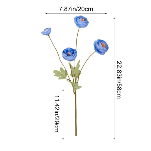 Buchet de ranunculus artificial 58cm – Culori vibrante 2