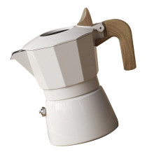 Portable Aluminum Moka Pot Coffee Maker 100ml White for Camping