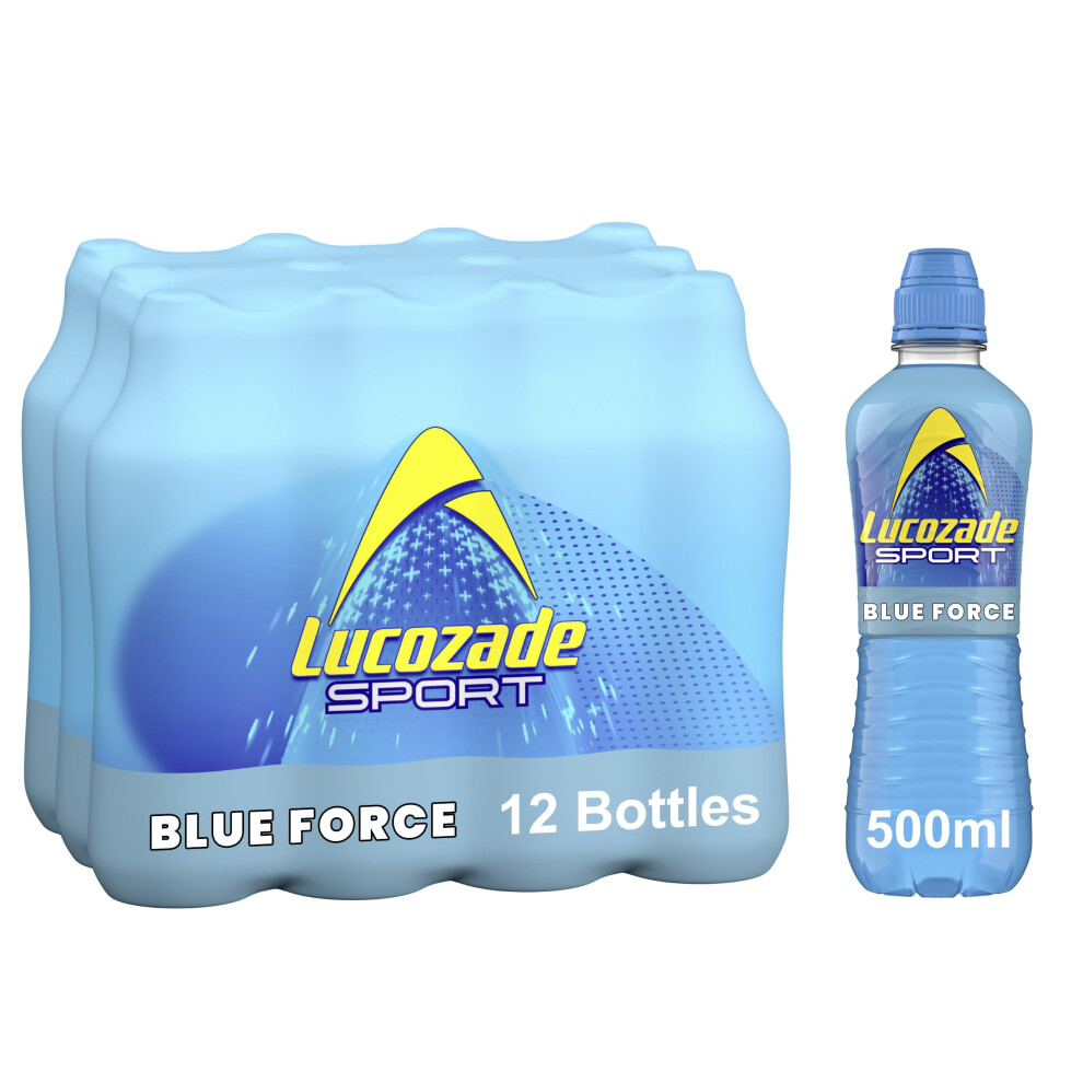 Lucozade Sport Body Fuel - Force 12X500ml Isotonic Sports Drink, With Electrolytes And Vitamin B3 Still | Bursting With Flavour Blue