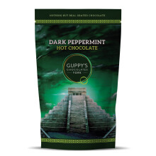 Guppy's Chocolates York | Hot Chocolate Flakes | Luxury Dark Peppermint Hot Chocolate | Real Grated Drinking Chocolate | 245 grams Resealable Pouch