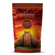 Guppy's Chocolates York | Hot Chocolate Flakes | Luxury Milk Orange Hot Chocolate | Real Grated Drinking Chocolate | 245 Grams Resealable Pouch Equal