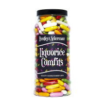 Liquorice Comfits Sweets - (800g) Original Retro Liquorice Comfits Sweets Gift Jar By Bentley & Ackerman's Sweet Shop