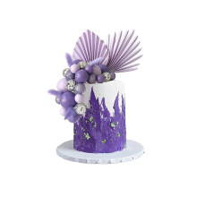 ZOOMPIL Cake Topper, 34pcs Purple Cake Decoration Balls, Foam/Paper, for Birthday Party Decoration
