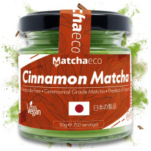 Matchaeco 50g Japanese Cinnamon "Soul" Matcha Green Tea Powder Flavoured |Authentic Stone Ground Ceremonial Grade From Japan | Pesticide-Free | Vegan