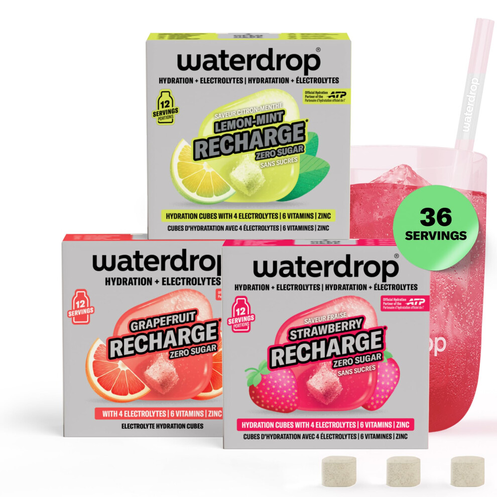 Waterdrop Microdrink Waterdrop? Electrolyte Mix ? Sugar-Free Electrolytes For Fitness & Hydration ? 36 Drops With Magnesium, Calcium, Chloride Sodium + Zinc ? Water