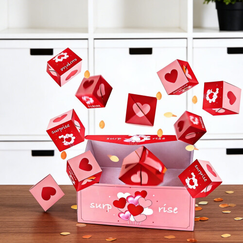 Valentinstags-Geschenkbox mit explodierendem Herz und Pop-Up-Karte 2