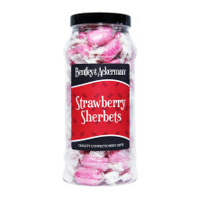 Strawberry Sherbets Sweets - (450g) Original Retro Boiled Sweets Gift Jar By Bentley & Ackerman's Sweet Shop.
