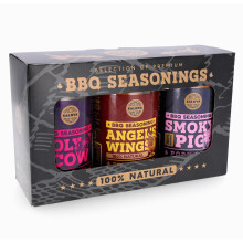 Classic Selection of Premium BBQ Seasonings - Holy Cow, Angel?s Wings, Smoky Pig BBQ Rubs | Pack of 3 | 100% Natural | Great Foodie Gift