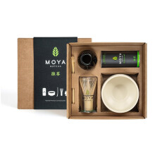 MOYA MATCHA Japanese Ceremonial Grade Matcha Tea Set with Beige Bowl, Traditional Bamboo Whisk, Holder and Spoon