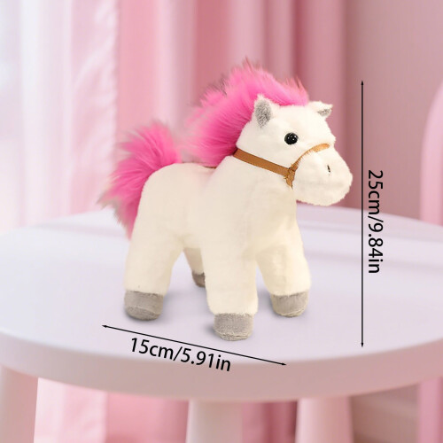 Cavalo de pelúcia, animal de pelúcia macio com pelo marrom, 30 cm (12 polegadas) 2